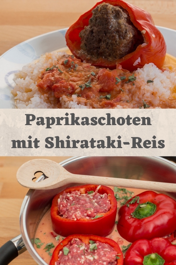 Pinterestbild zum Rezept Paprikaschoten mit Shirataki-Reis