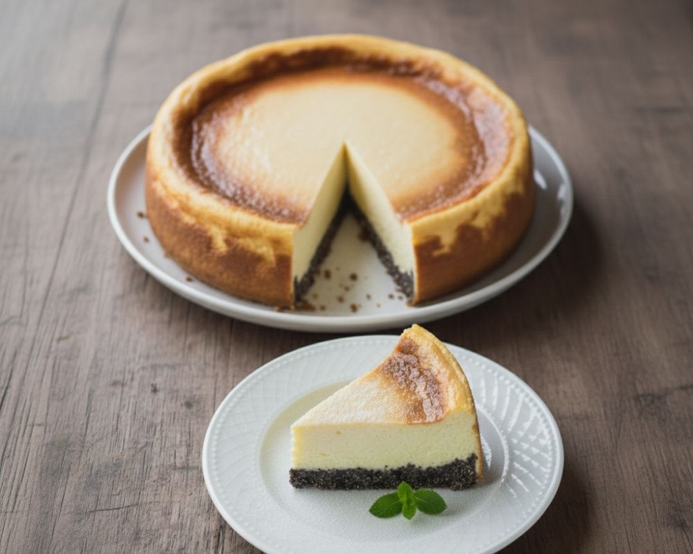 Low Carb Käsekuchen auf einem Teller